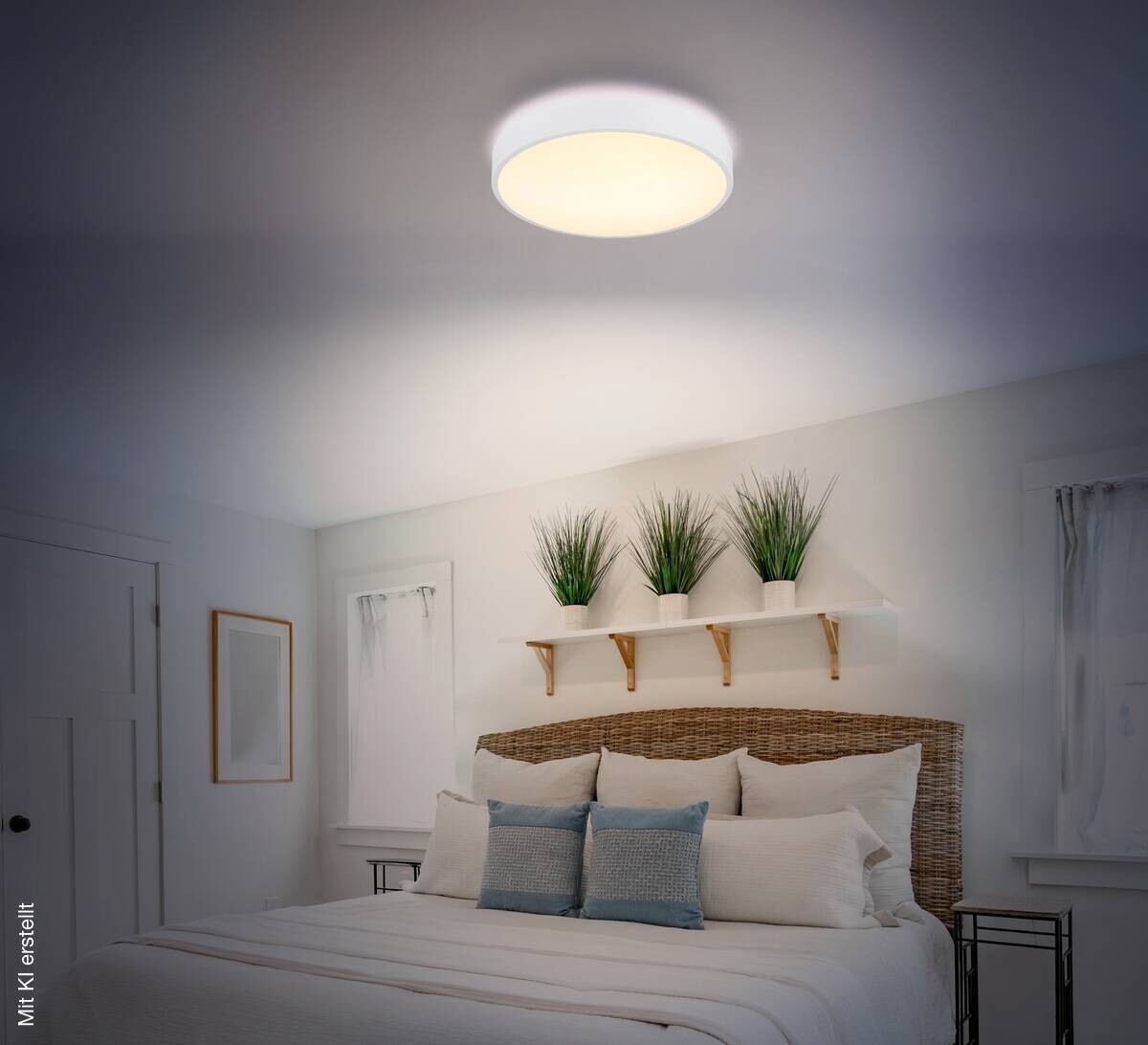 GLOBO LED-Deckenleuchte Opal weiß Kunststoff Metall H/D: ca. 7x37,8 cm 1 Brennstellen