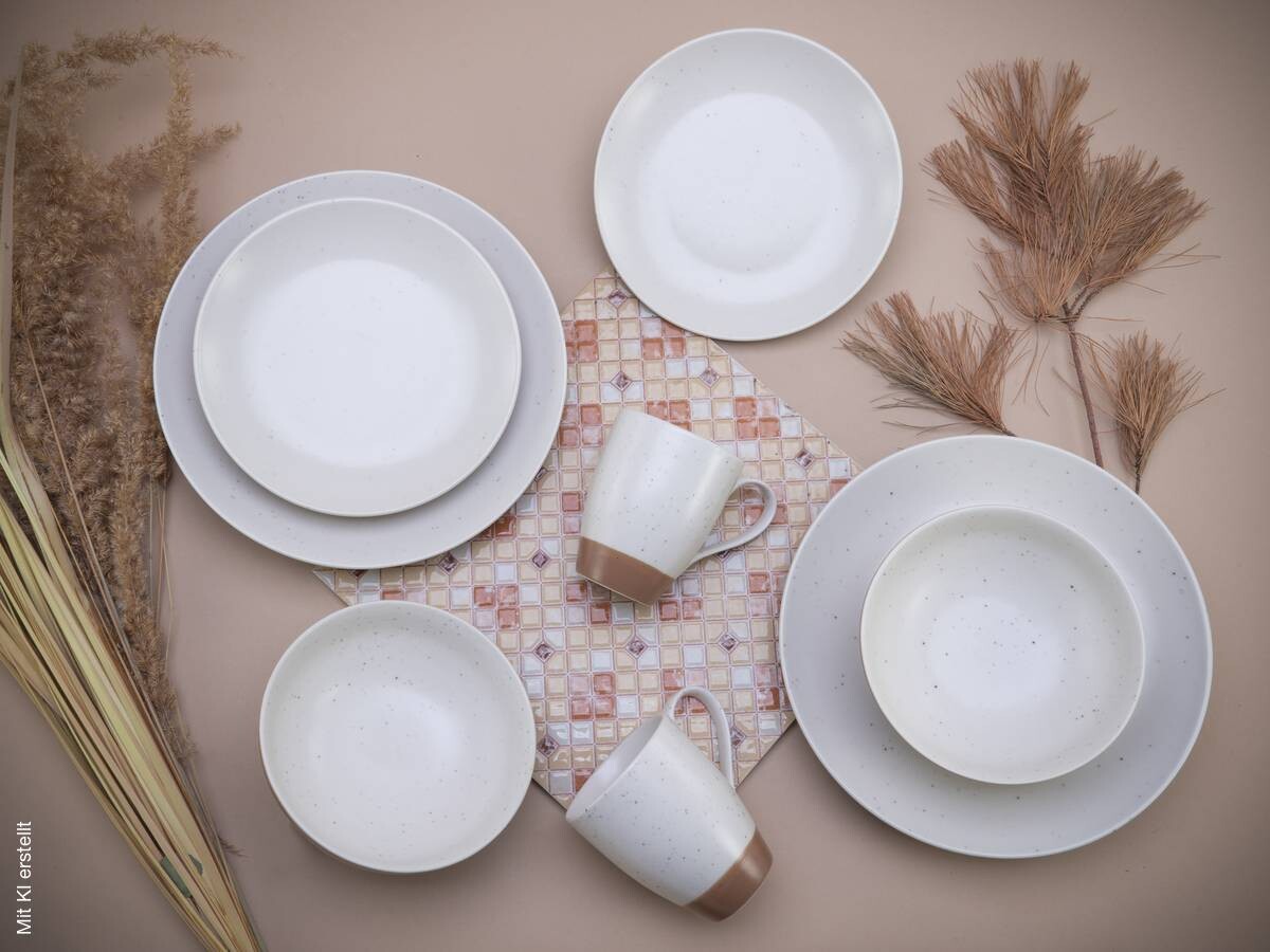 CreaTable Kombiservice SAND DUNES terracotta creme Keramik