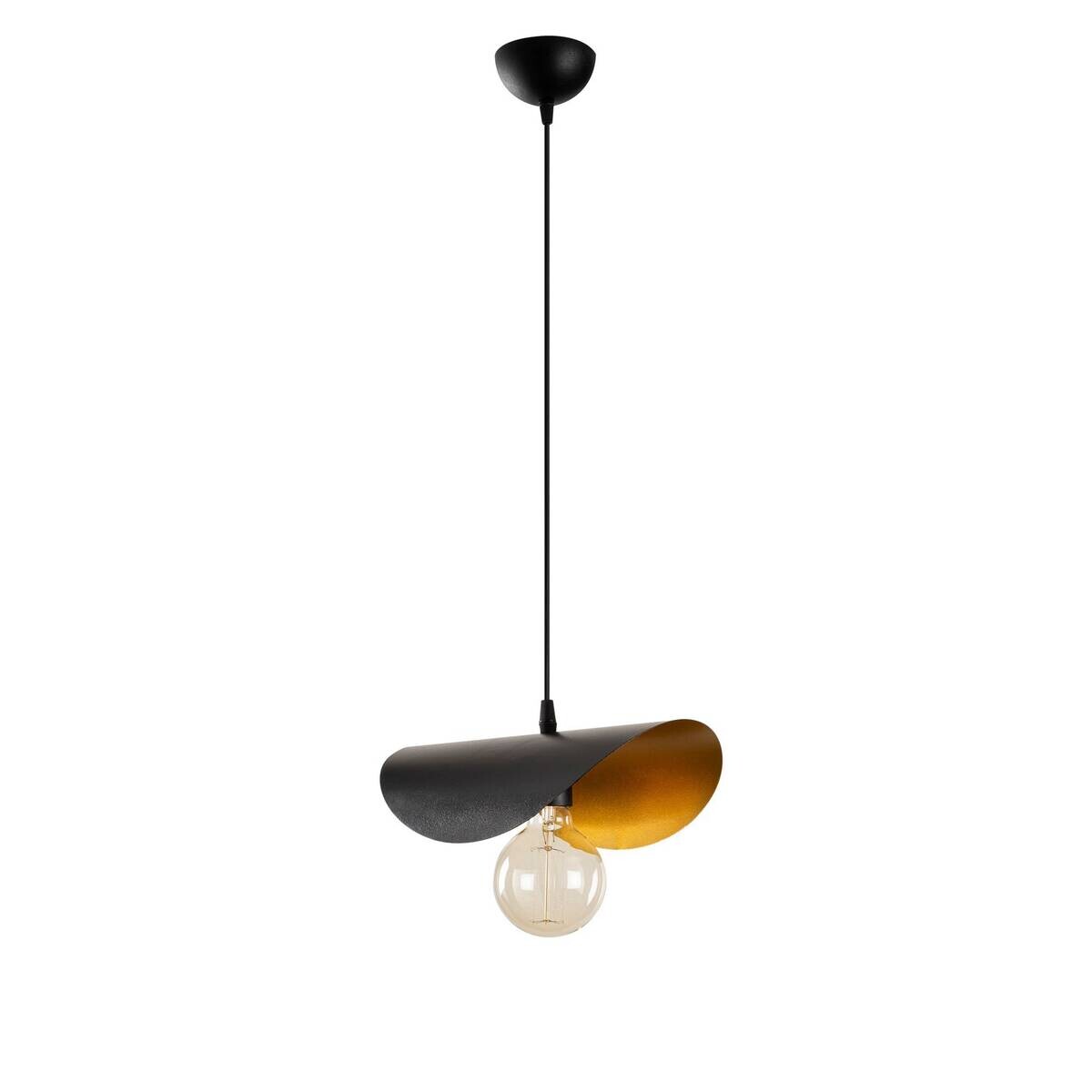 Opviq Pendelleuchte Sivani schwarz gold B/H/T/L: ca. 30x106x17x30 cm E27 1 Brennstellen