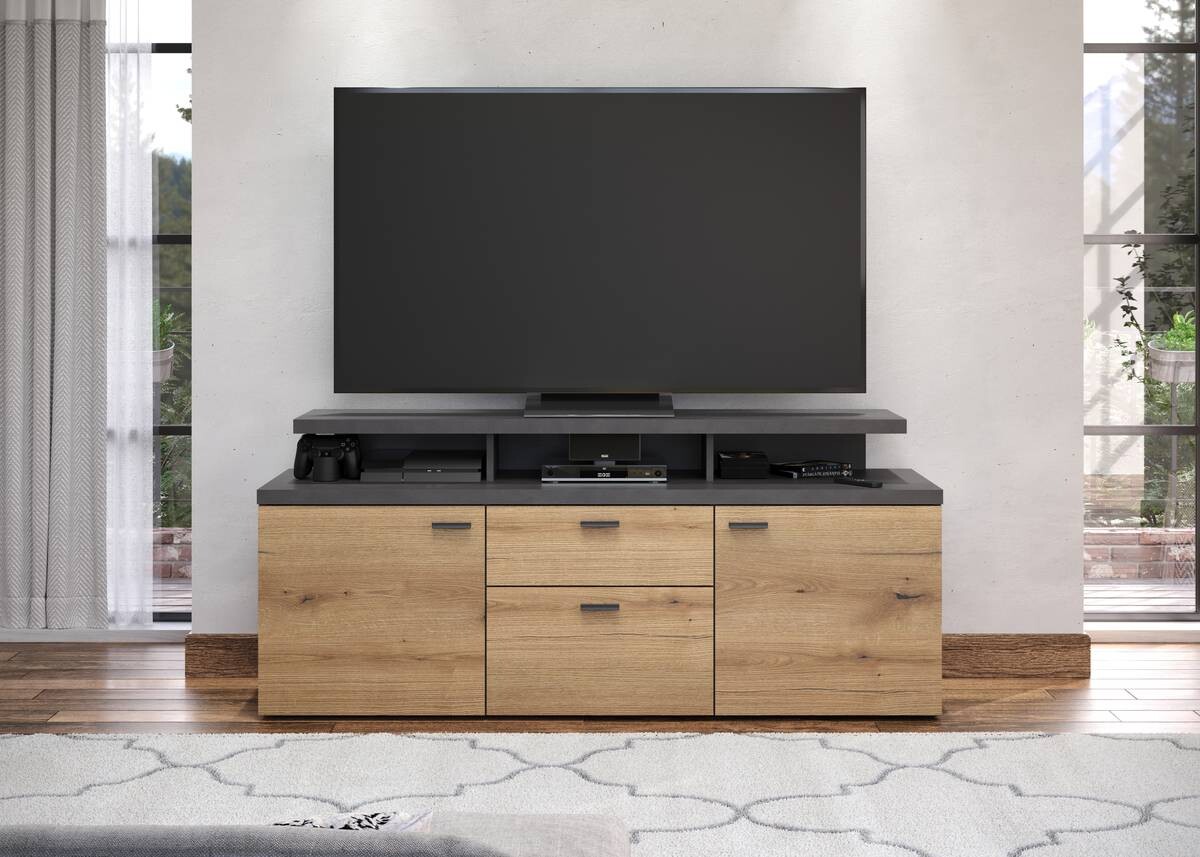 TV-Lowboard Mood Eiche Evoke Coast Nachbildung Matera Nachbildung B/H/T: ca. 151x66x47 cm