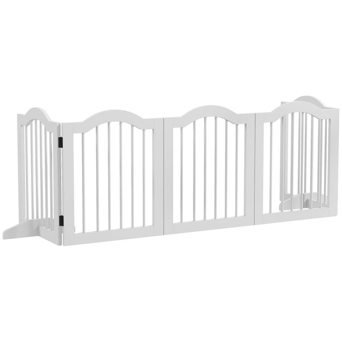 PawHut Hunde-Absperrgitter weiß MDF B/H/L: ca. 29,5x61x254,5 cm