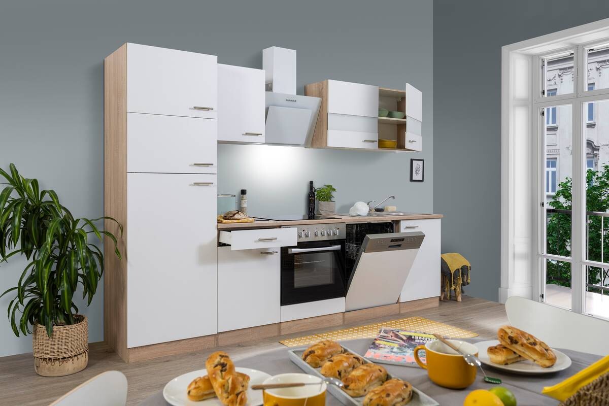 Respekta Küchenblock Economy weiß B/H/T: ca. 280x200x60 cm