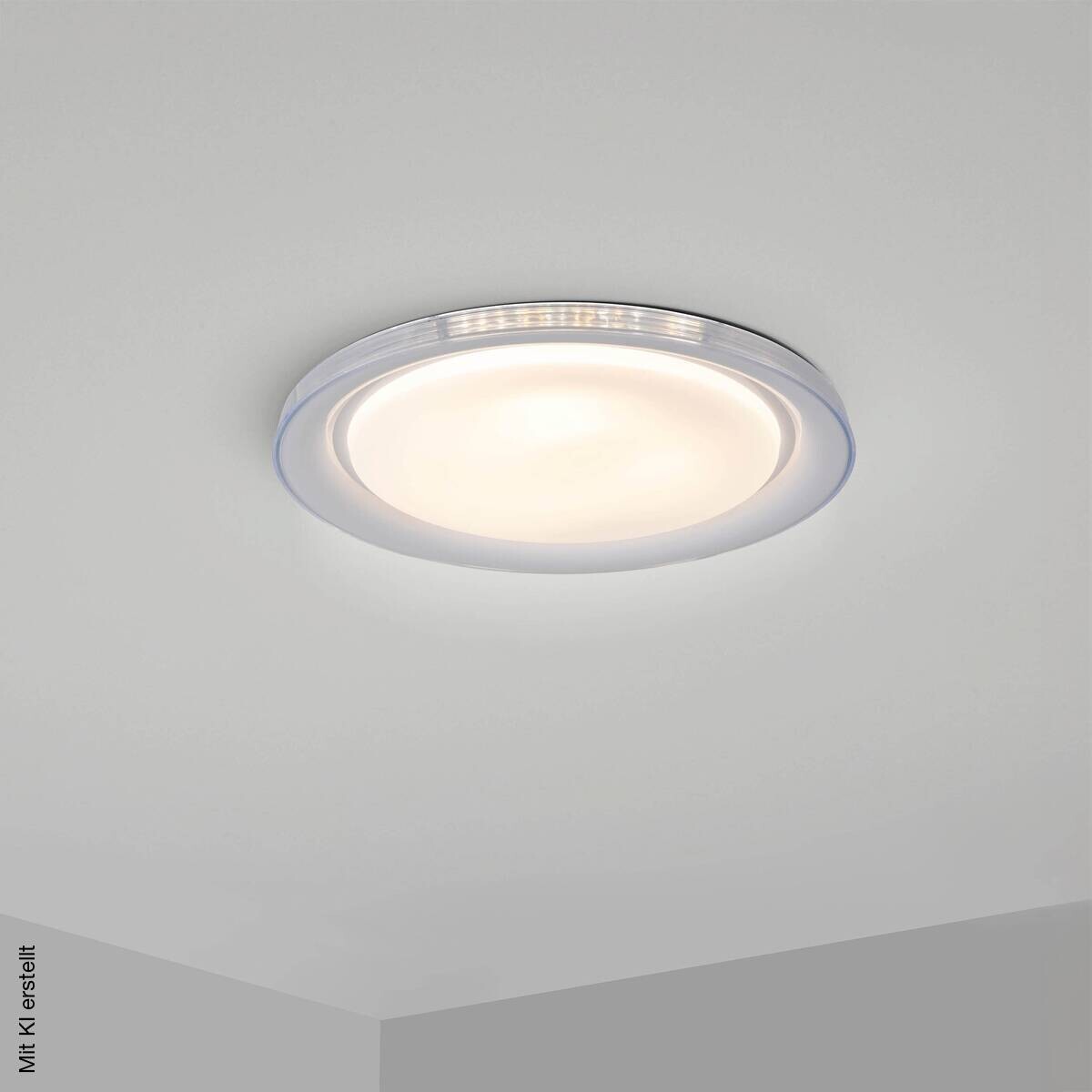 Näve Leuchten LED-Deckenleuchte weiß Metall Kunststoff B/H/T/D: ca. 50,5x7,5x50,5x50,5 cm