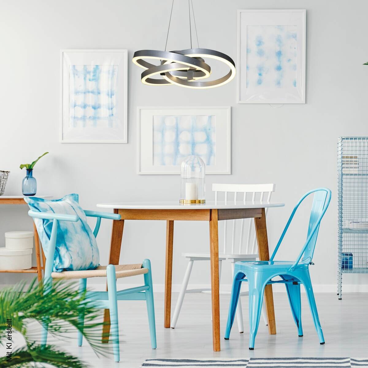 Näve Leuchten Pendelleuchte 6107960 Alu Kunststoff Metall B/H/T: ca. 58x120x58 cm null 3 Brennstellen