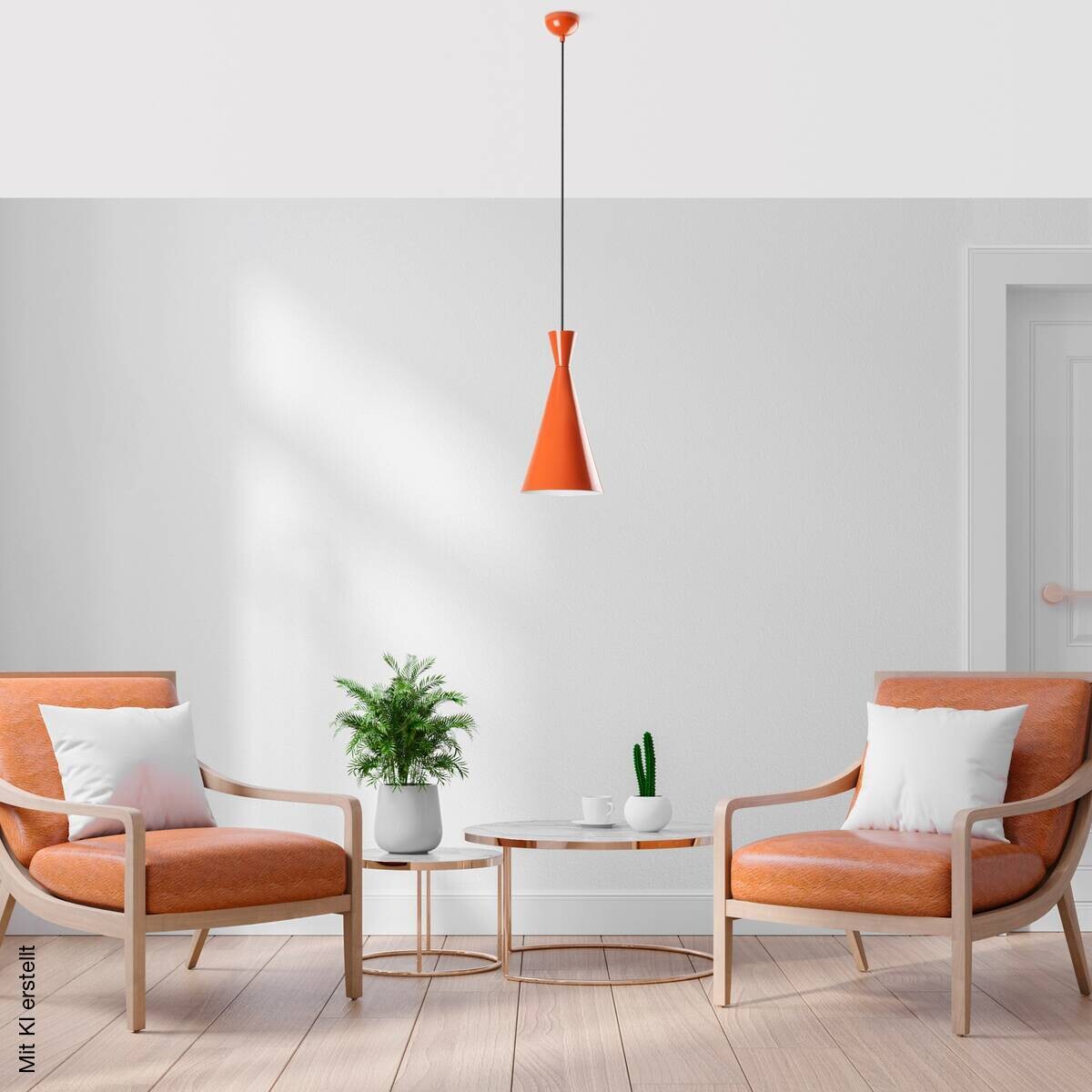 Opviq Pendelleuchte orange B/H/T: ca. 19x134x19 cm E27 1 Brennstellen
