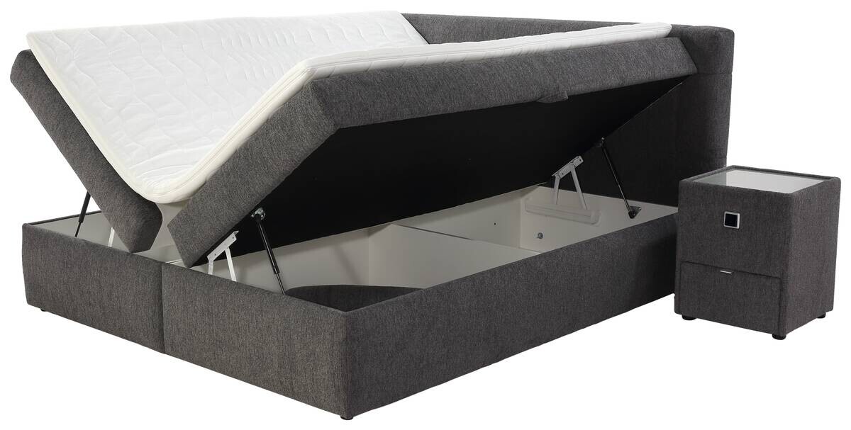 Boxbett dunkelgrau Liegefläche B/L: ca. 200x180 cm