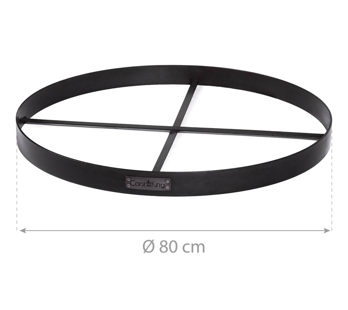 CookKing Feuerschalenbasis 80 schwarz Stahl B/H/T: ca. 80x6x80 cm