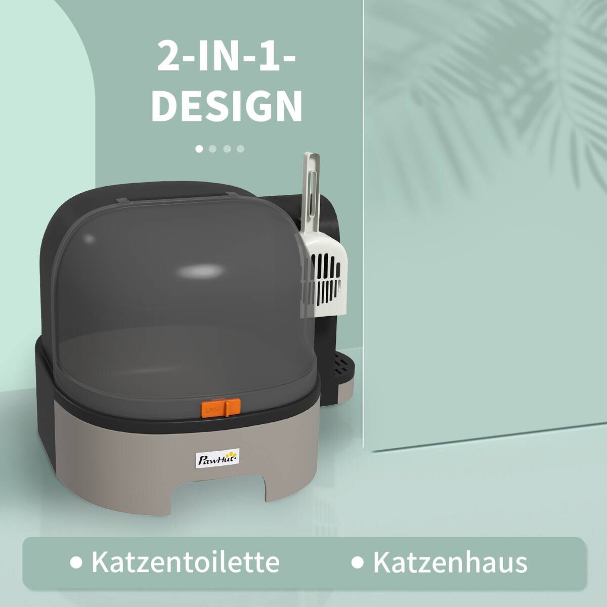 PawHut Katzen-Zubehör dunkelgrau Kunststoff B/H/L: ca. 60x52x42 cm