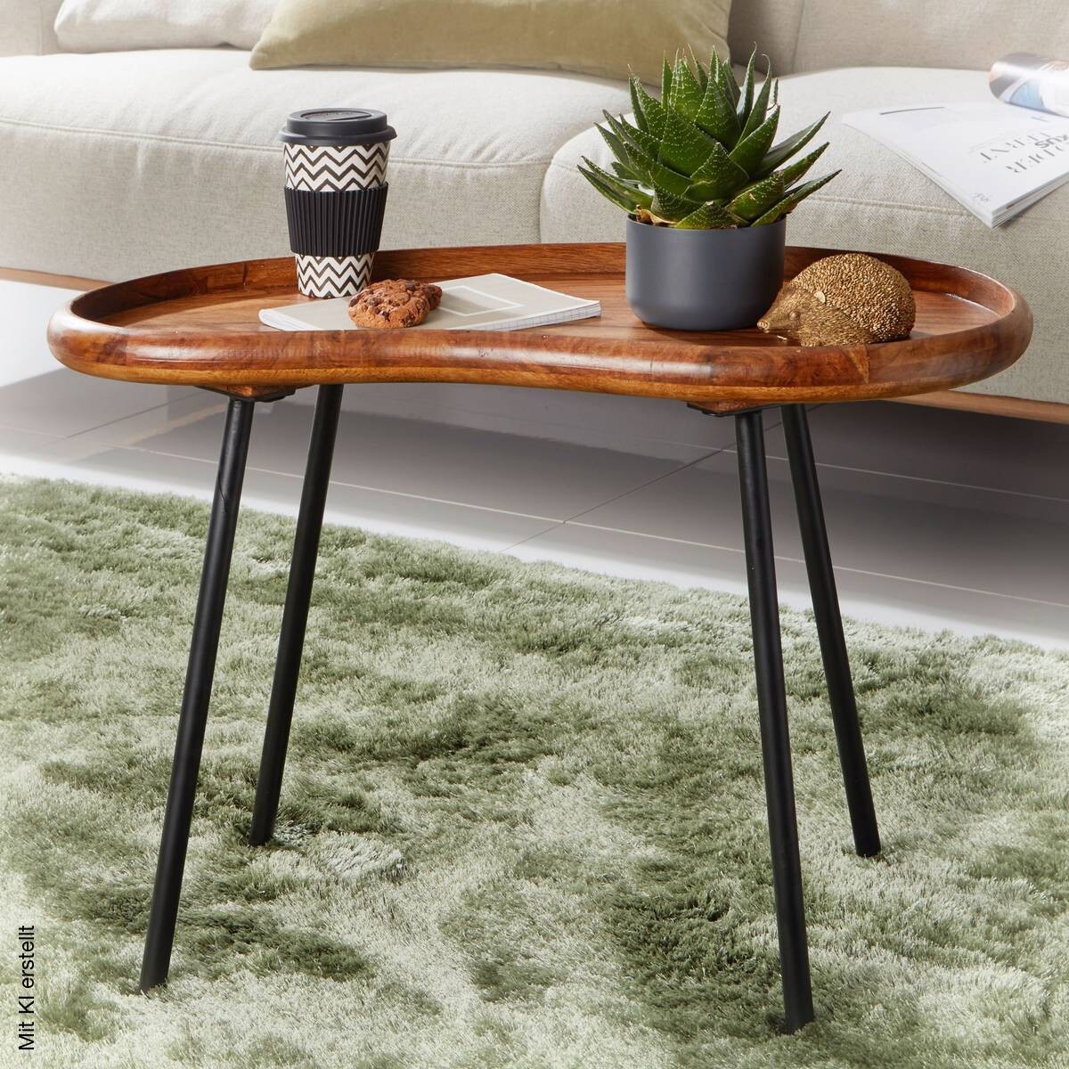 Couchtisch braun B/H/T: ca. 71x51x40 cm