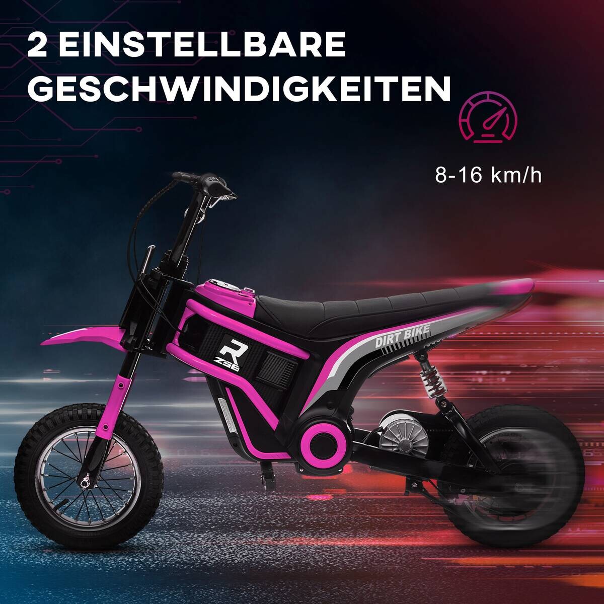 HOMCOM Kindermotorrad rosa B/H/L: ca. 64x76,5x119 cm
