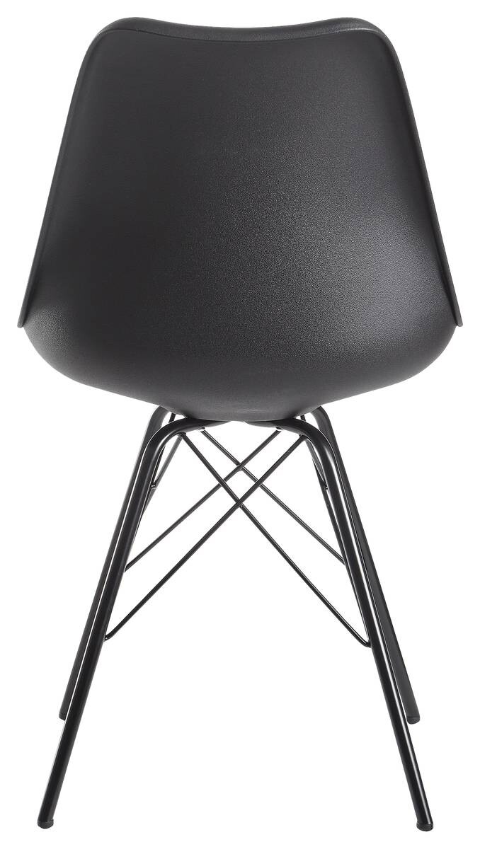 Stuhl 2er.-Set. schwarz Kunstleder Eisen B/H/T: ca. 58x86x48 cm