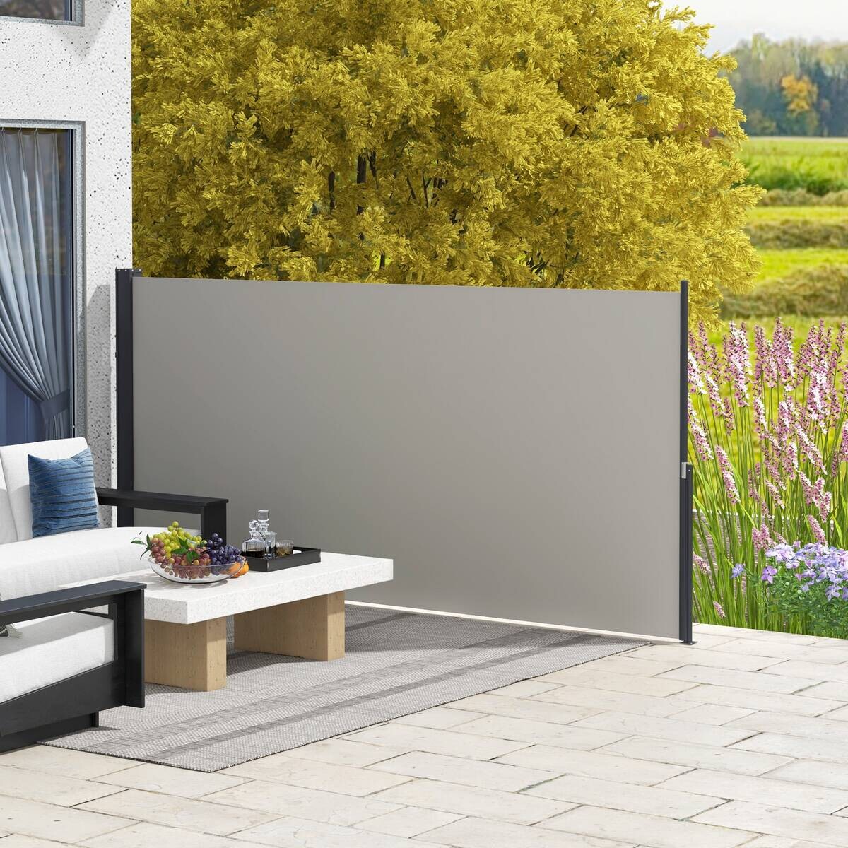 Outsunny Sichtschutz hellgrau Polypropylen B/H/L: ca. 3,5x300x140 cm