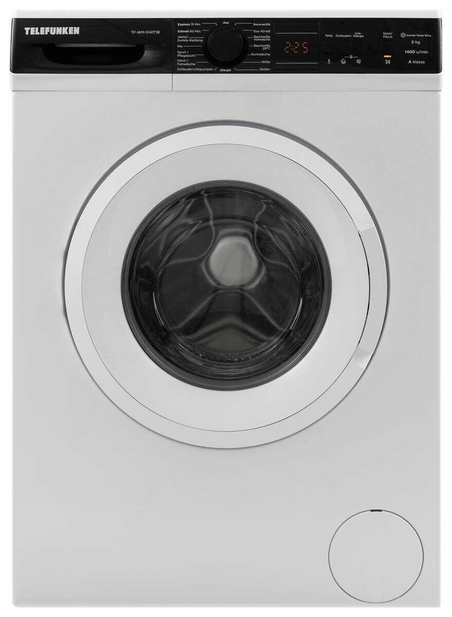 TELEFUNKEN Waschmaschine TF-WM-5141T1B weiß B/H/T: ca. 60x85x53 cm ca. 8 kg