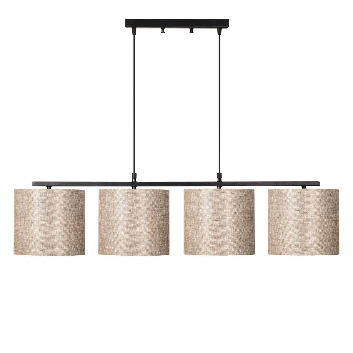 Opviq Pendelleuchte Valiz-4706 creme schwarz B/H/T/L: ca. 110x120x25x110 cm E27 4 Brennstellen