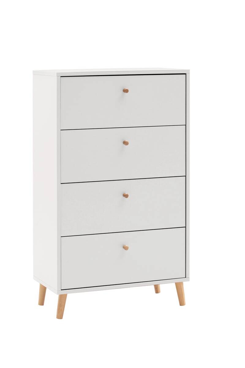 Kommode Bjarne weiß B/H/T: ca. 60,1x101,3x33 cm