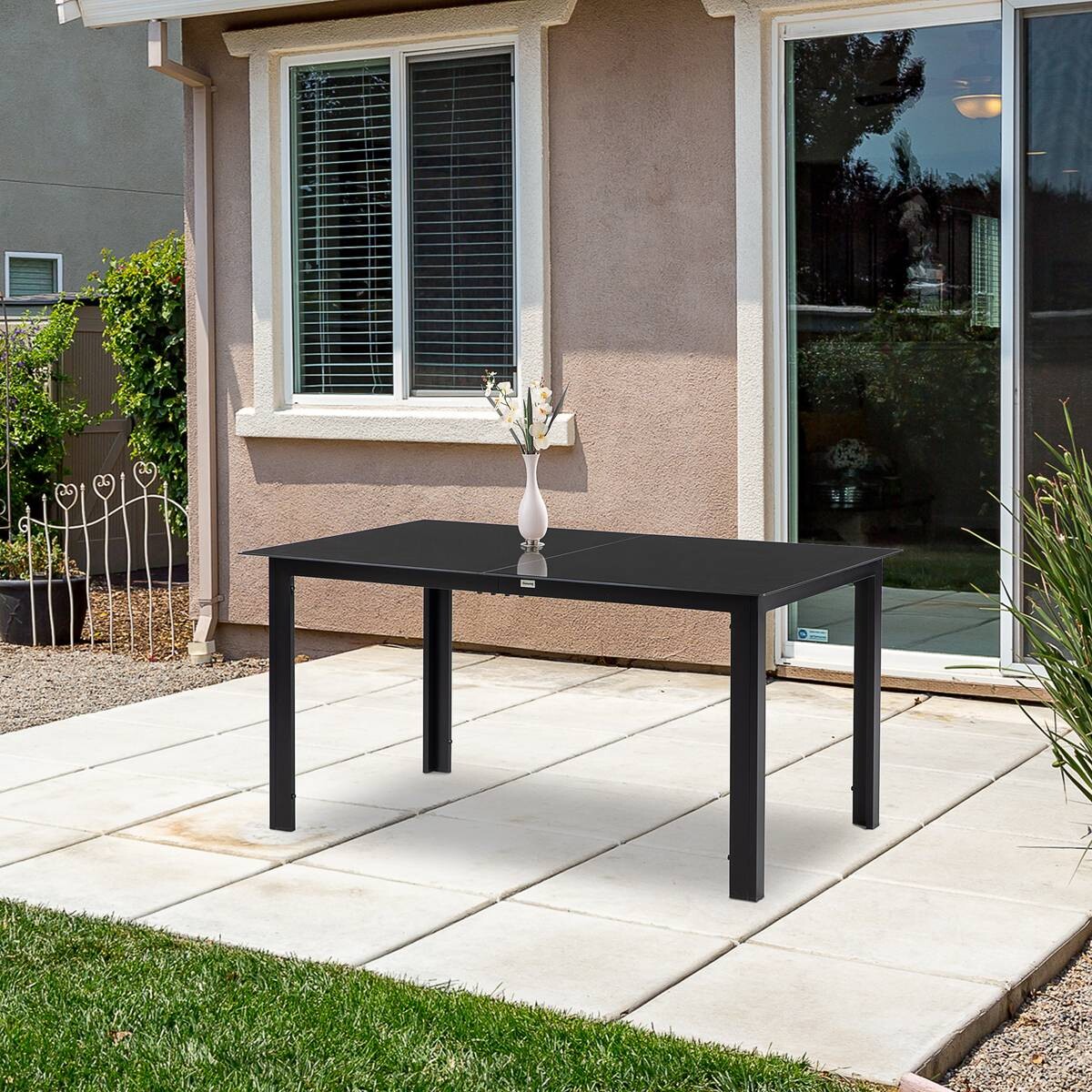 Outsunny Gartentisch schwarz Aluminium B/H/L: ca. 90x74x150 cm