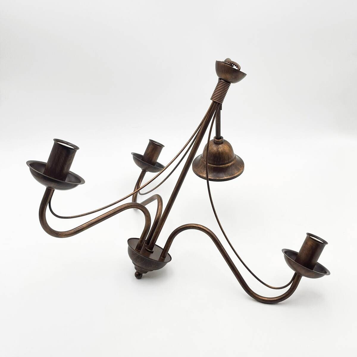 Lamkur Pendelleuchte braun Stahl B/H/L: ca. 53x71x53 cm E14 3 Brennstellen