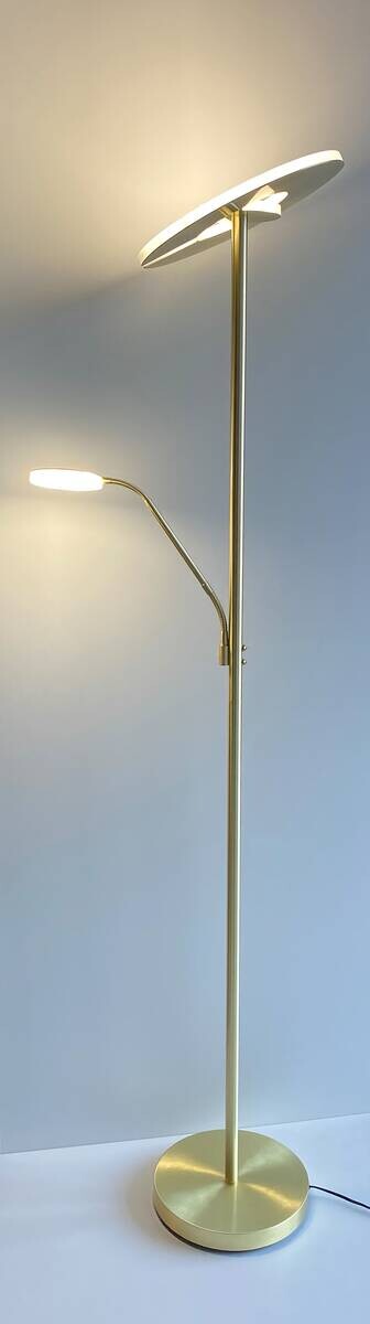 Fischer & Honsel Stehlampe 40316 messing weiß Glas Metall B/H/T: ca. 35x180x50 cm 1 Brennstellen