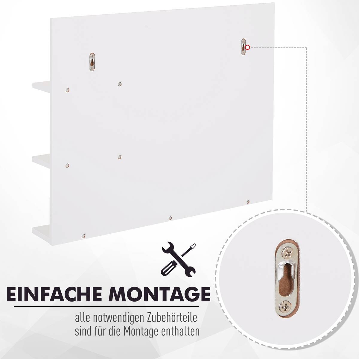 Badspiegel 834-207 weiß B/H/T: ca. 60x48x10 cm