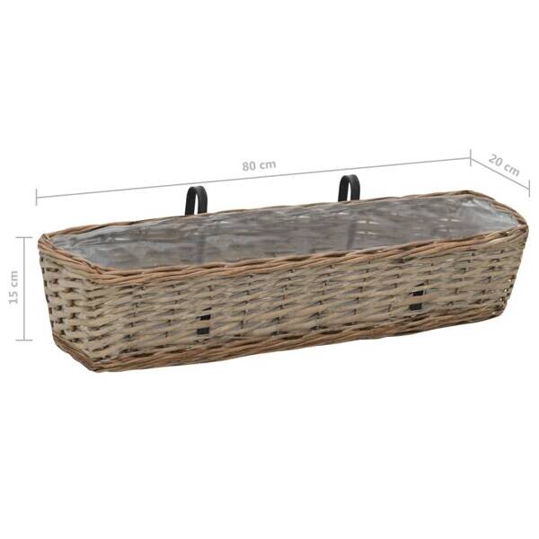 vidaXL Pflanzgefäß braun Kunststoff B/H/L: ca. 20x15x80 cm