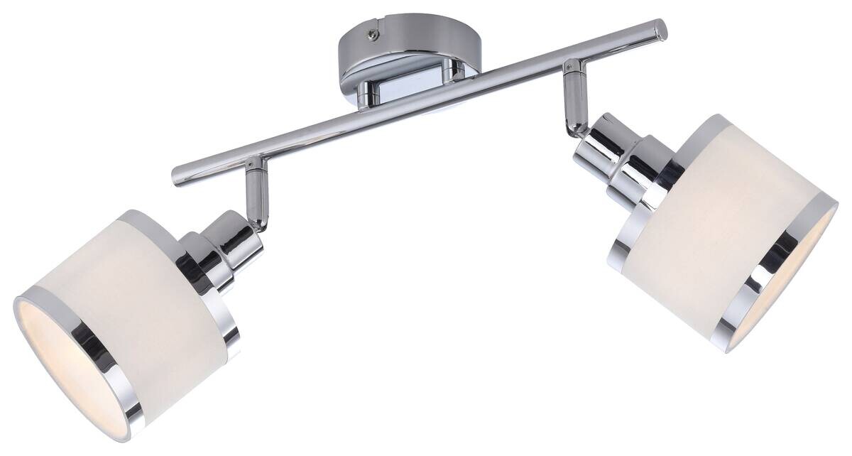 Just Light Spot Accor Chrom weiß Kunststoff B/H/L: ca. 29x22x47 cm E14 2 Brennstellen