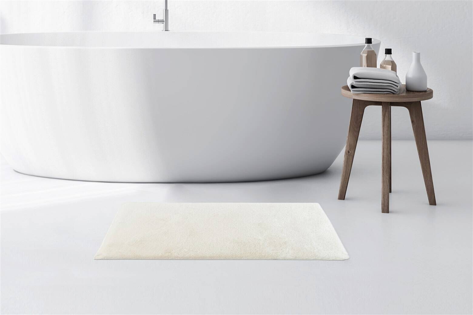 Kayoom Kurzflorteppich Badematte Rabbit Light 625 weiß B/H/L: ca. 50x2,4x90 cm