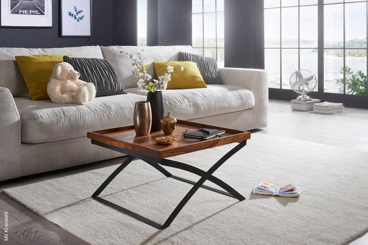 Couchtisch braun B/H/T: ca. 63x39x63 cm