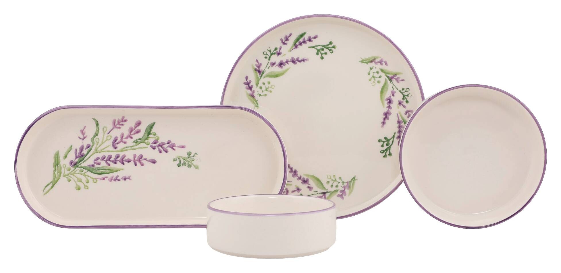 HermiaConcept Frühstücksservice Lavanta grün Keramik 14 tlg.