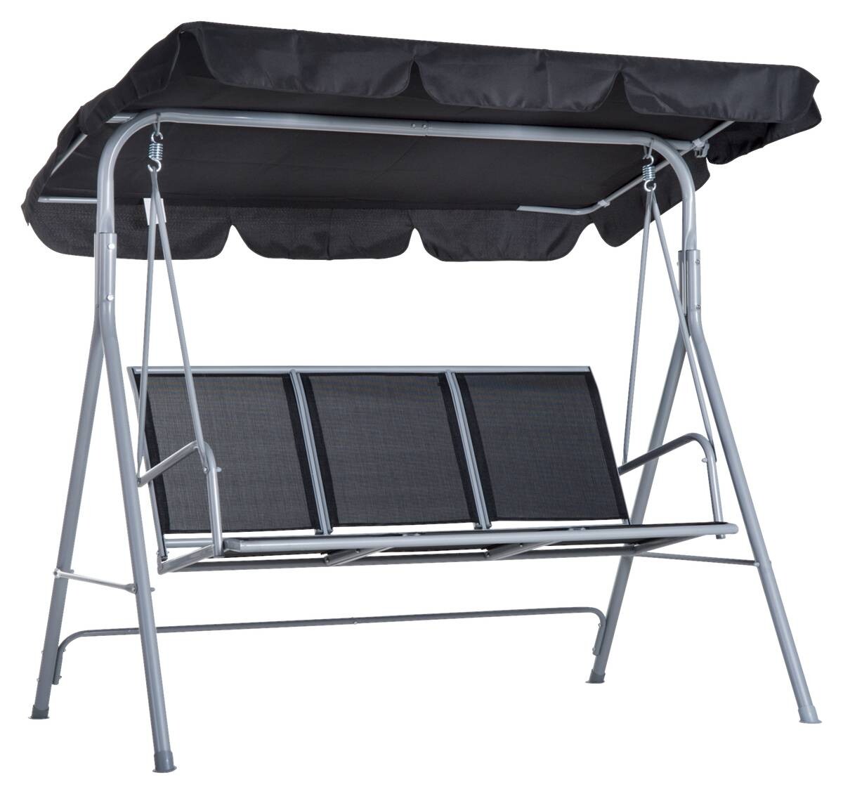 Outsunny Hollywoodschaukel schwarz Metall B/H/L: ca. 110x153x170 cm