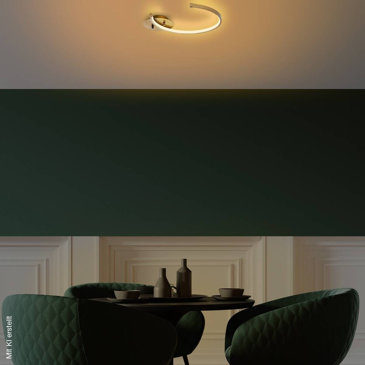 Opviq Deckenleuchte gold Metall B/H/T/L: ca. 46x6x33x46 cm