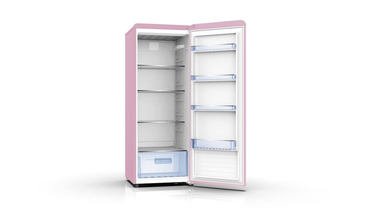 POCOline Retro Kühlschrank KS146-238EPG EEK: E Spektrum: A bis G Kühlen: 238 40dB pink B/H/T: ca. 54,6x145,5x62,6 cm