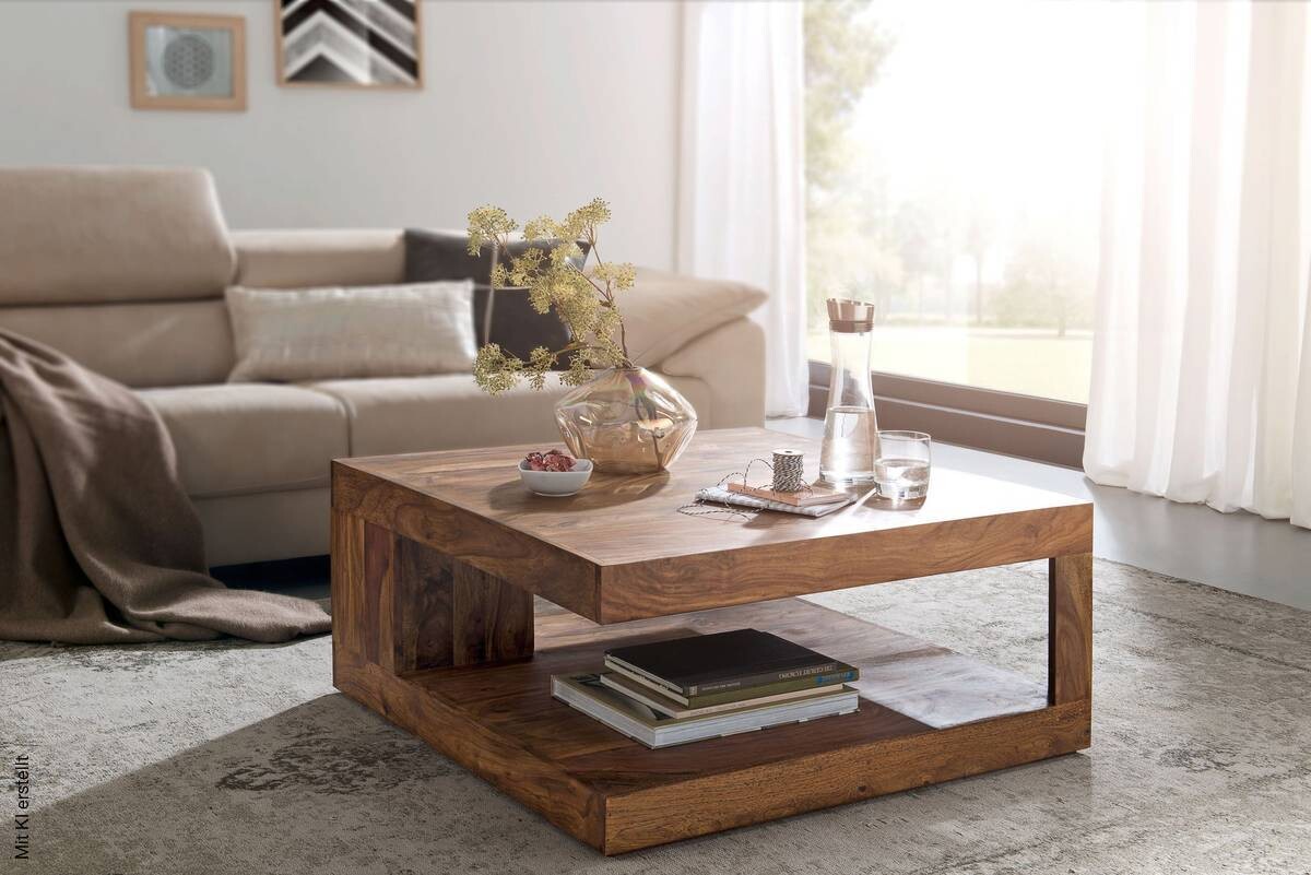 Couchtisch braun B/H/T: ca. 90x40x90 cm