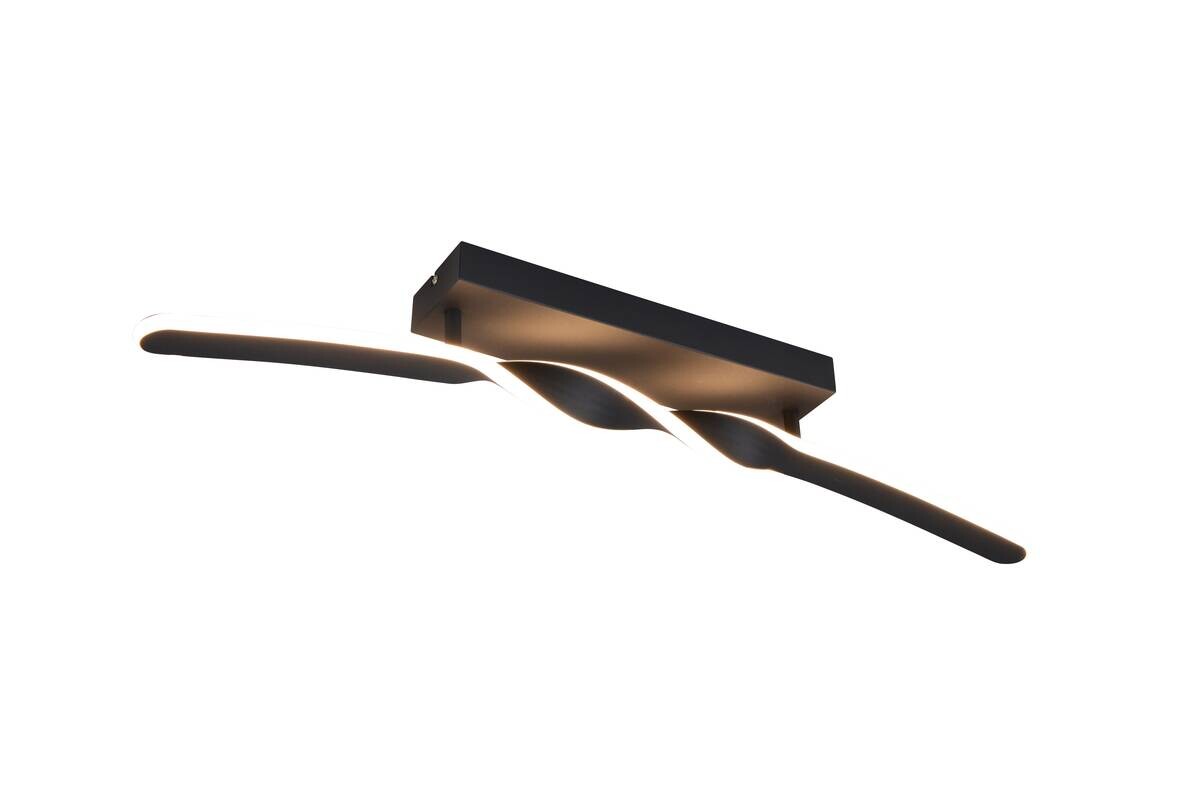 Reality LED Deckenleuchte Ginko mattschwarz Metall B/H/T: ca. 79x12,5x9 cm 1 Brennstellen