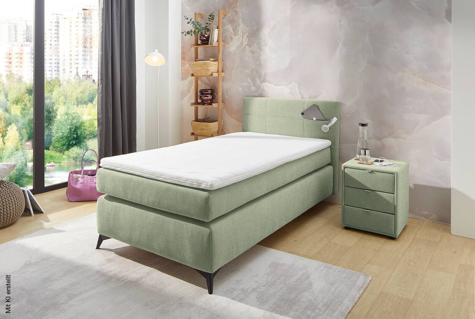 Boxspringbett Pistazie Liegefläche B/L: ca. 100x200 cm