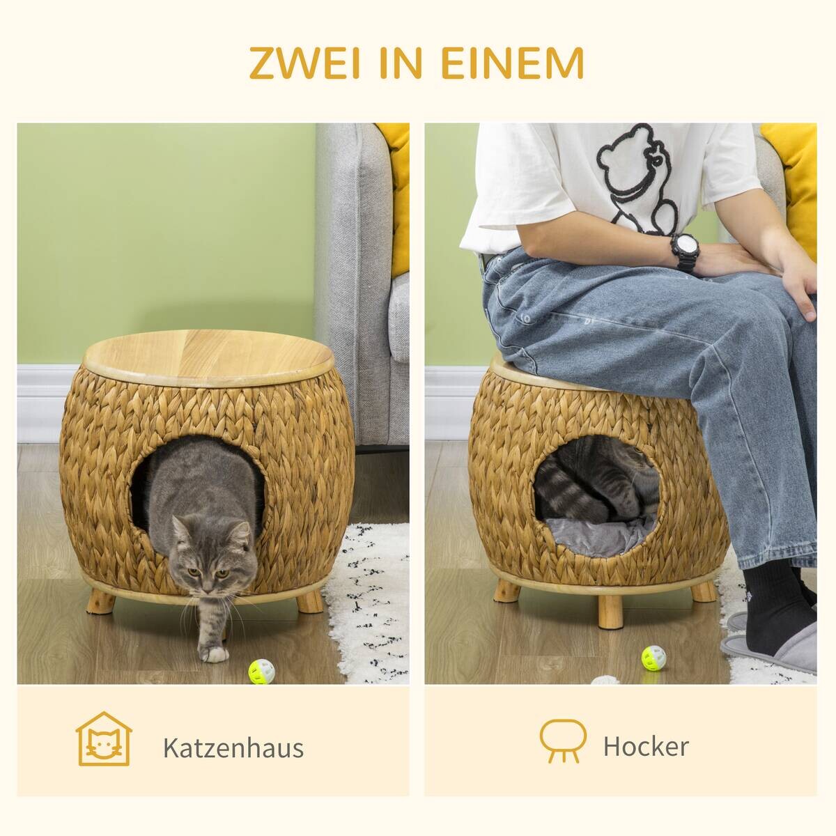 PawHut Katzen-Zubehör natur Edelstahl B/H/L: ca. 43x44x42 cm