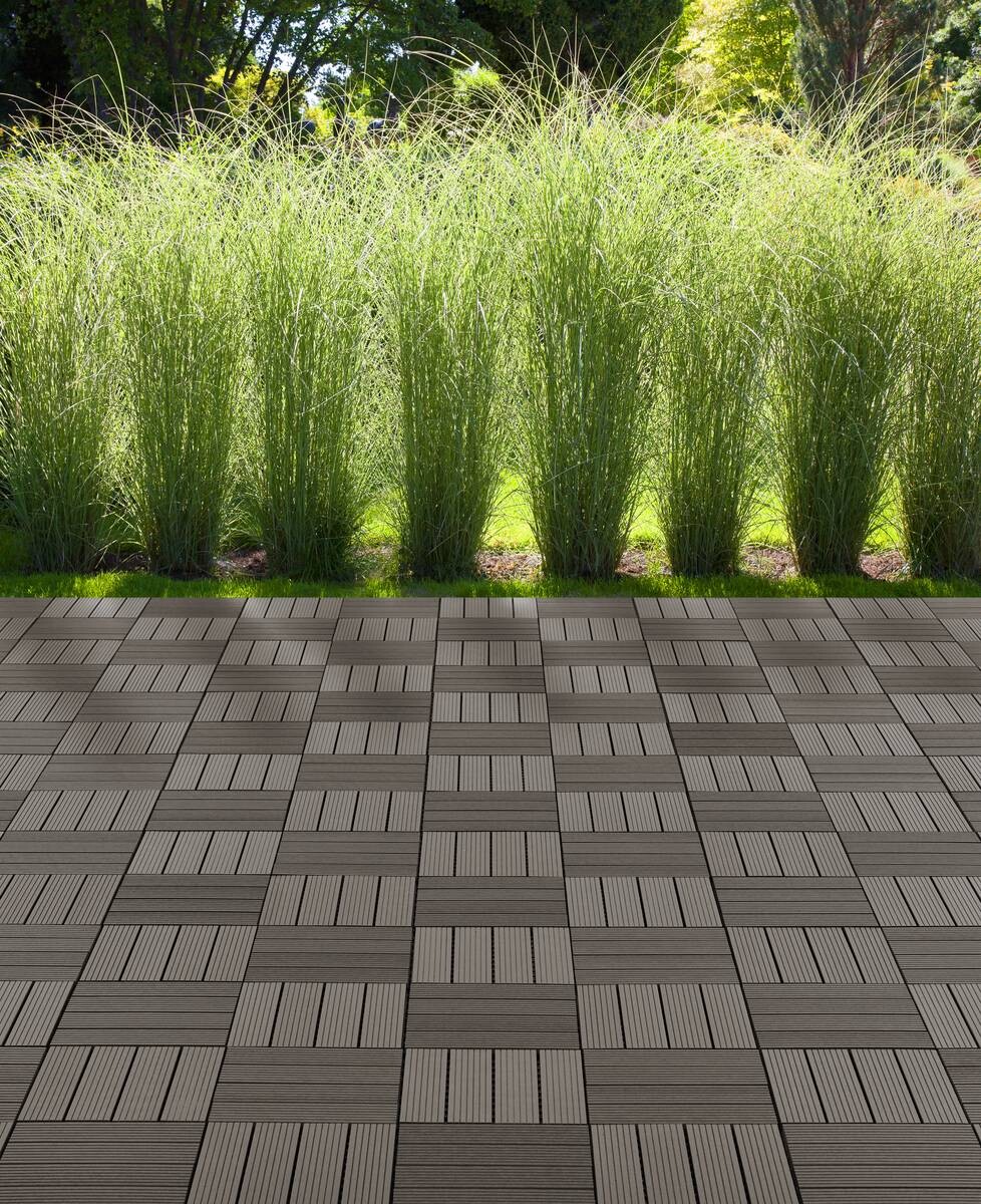 POCOline Terrassenfliese WPC, 6 Stück im Paket grau B/L: ca. 30x30 cm