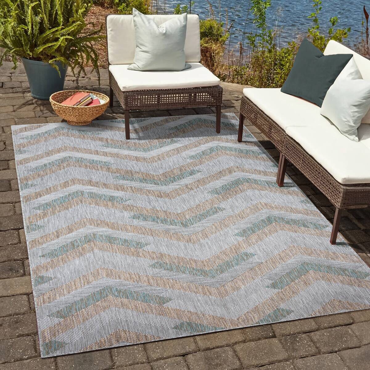 Sanat Outdoorteppich MELISSA grau B/L: ca. 80x150 cm