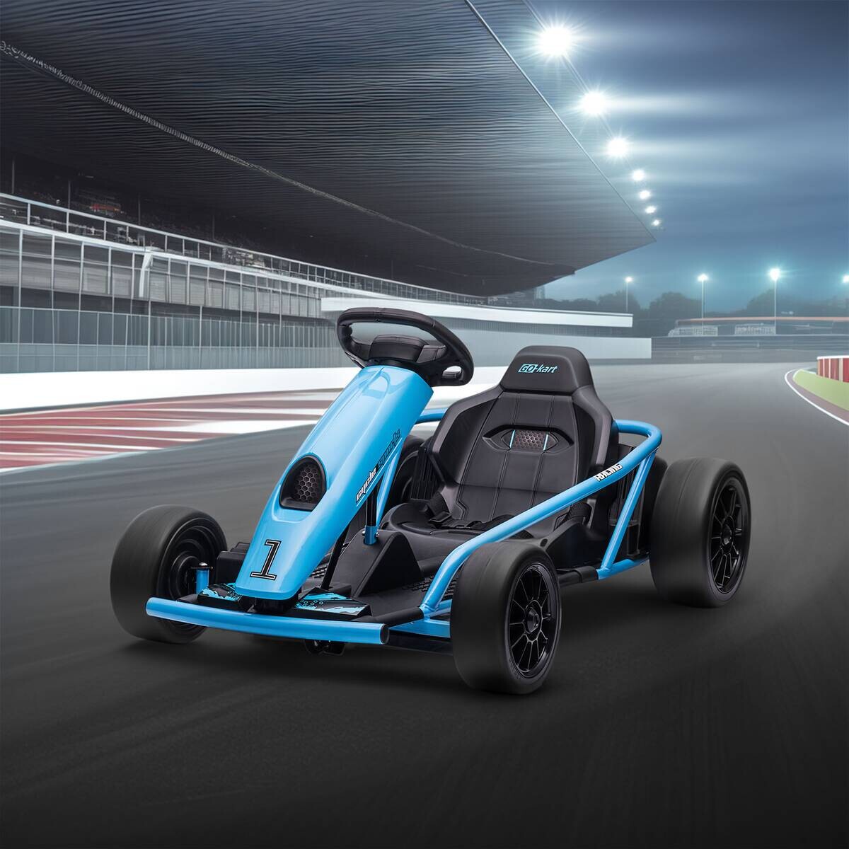 HOMCOM Kinder Elektro Gokart blau B/H/L: ca. 77x54x115 cm