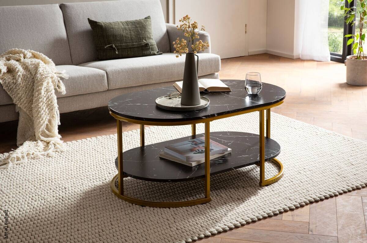 Couchtisch schwarz Marmor Optik B/H/T: ca. 100x45x60 cm