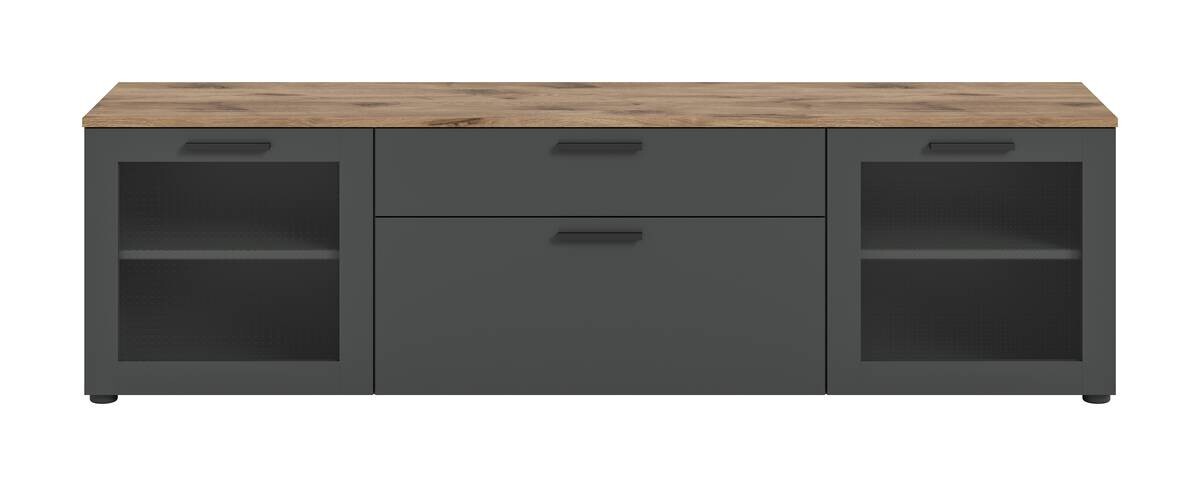 TV-Lowboard Niklas anthrazit Eiche Nox Oak Nachbildung B/H/T: ca. 185x52x40 cm
