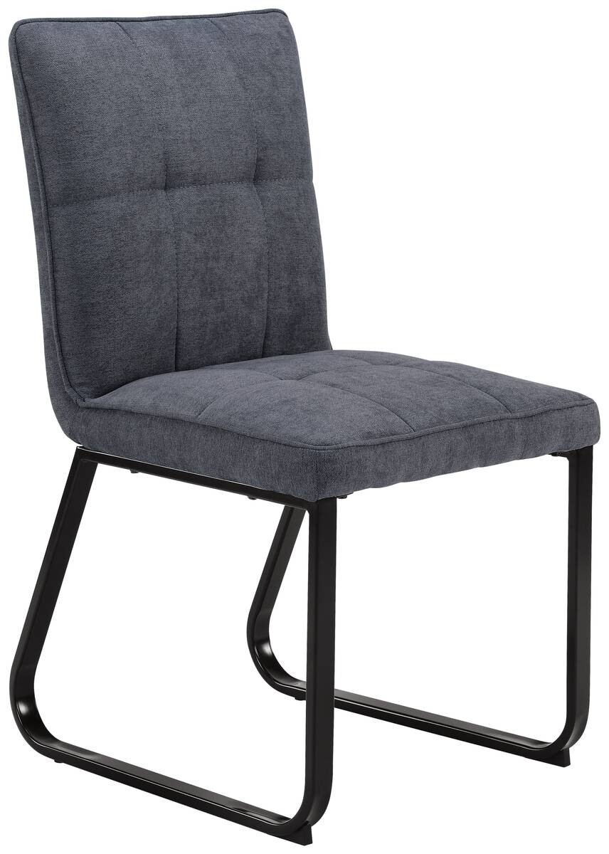 Stuhl TALEA 2er-Set dunkelgrau schwarz Webstoff Metall B/H/T: ca. 46x86x55 cm