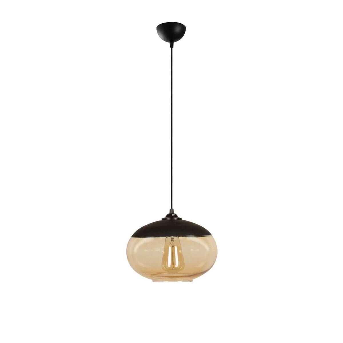Opviq Pendelleuchte Camini honig schwarz Eisen B/H/T/L/D: ca. 25x113x25x25x25 cm E27 1 Brennstellen