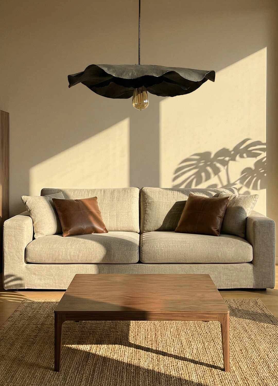 Opviq Pendelleuchte schwarz Kunststoff B/H/T/L/D: ca. 58x80x58x58x58 cm E27 1 Brennstellen