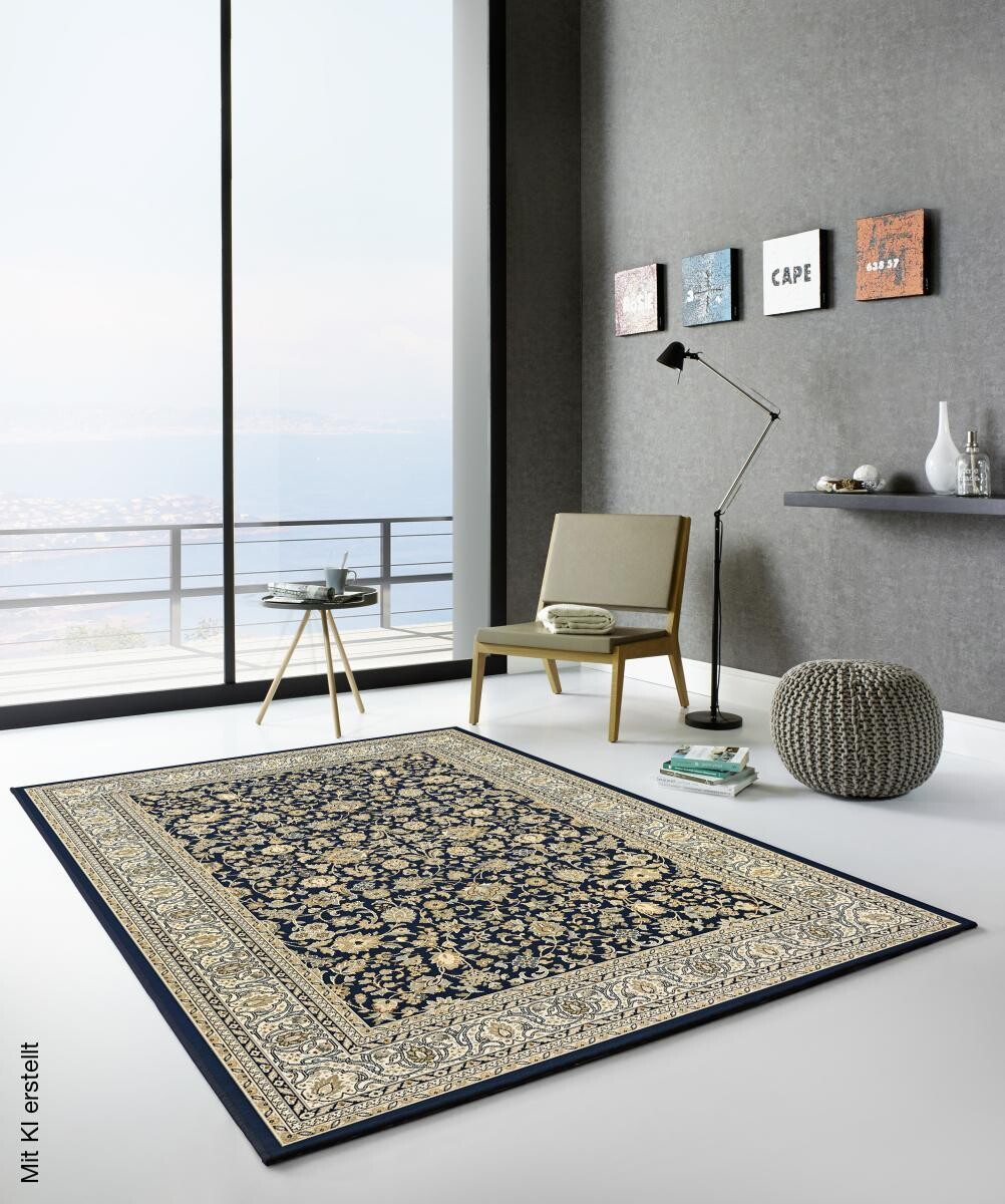 Webteppich Kashmar blau B/L: ca. 240x340 cm