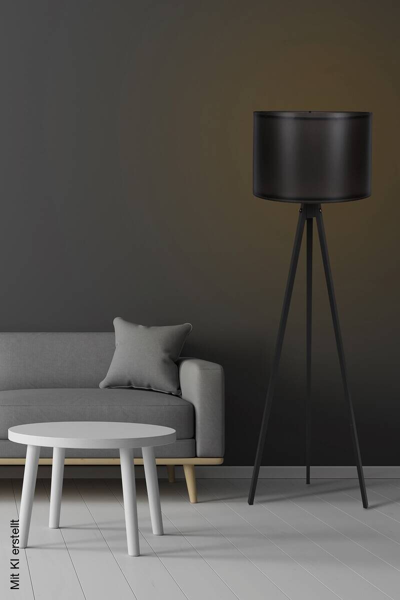 Opviq Stehlampe schwarz Polypropylen MDF B/H/T/L/D: ca. 38x145x38x38x38 cm E27 1 Brennstellen