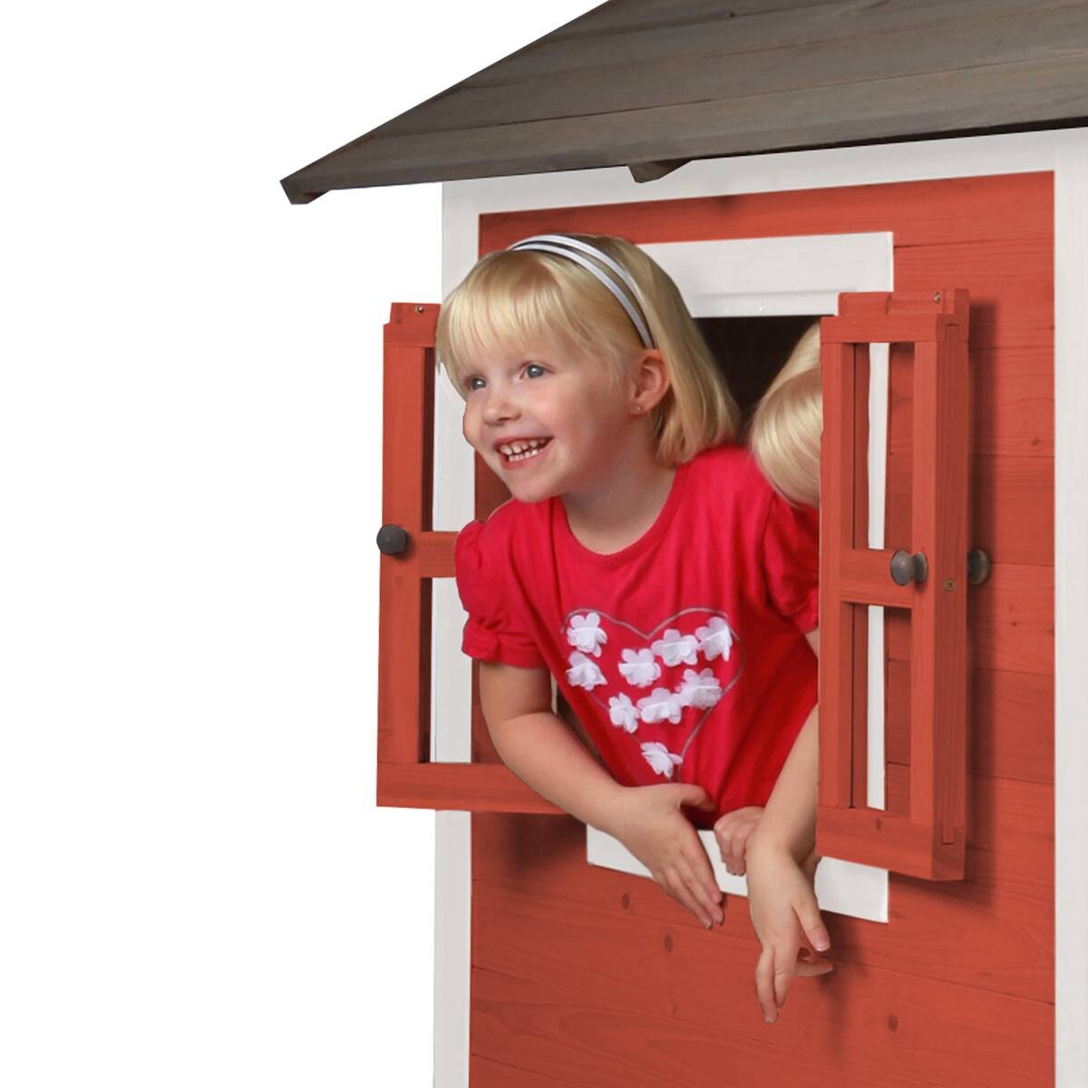 AXI Spielhaus Lodge XL rot B/H/L: ca. 240x189x167 cm