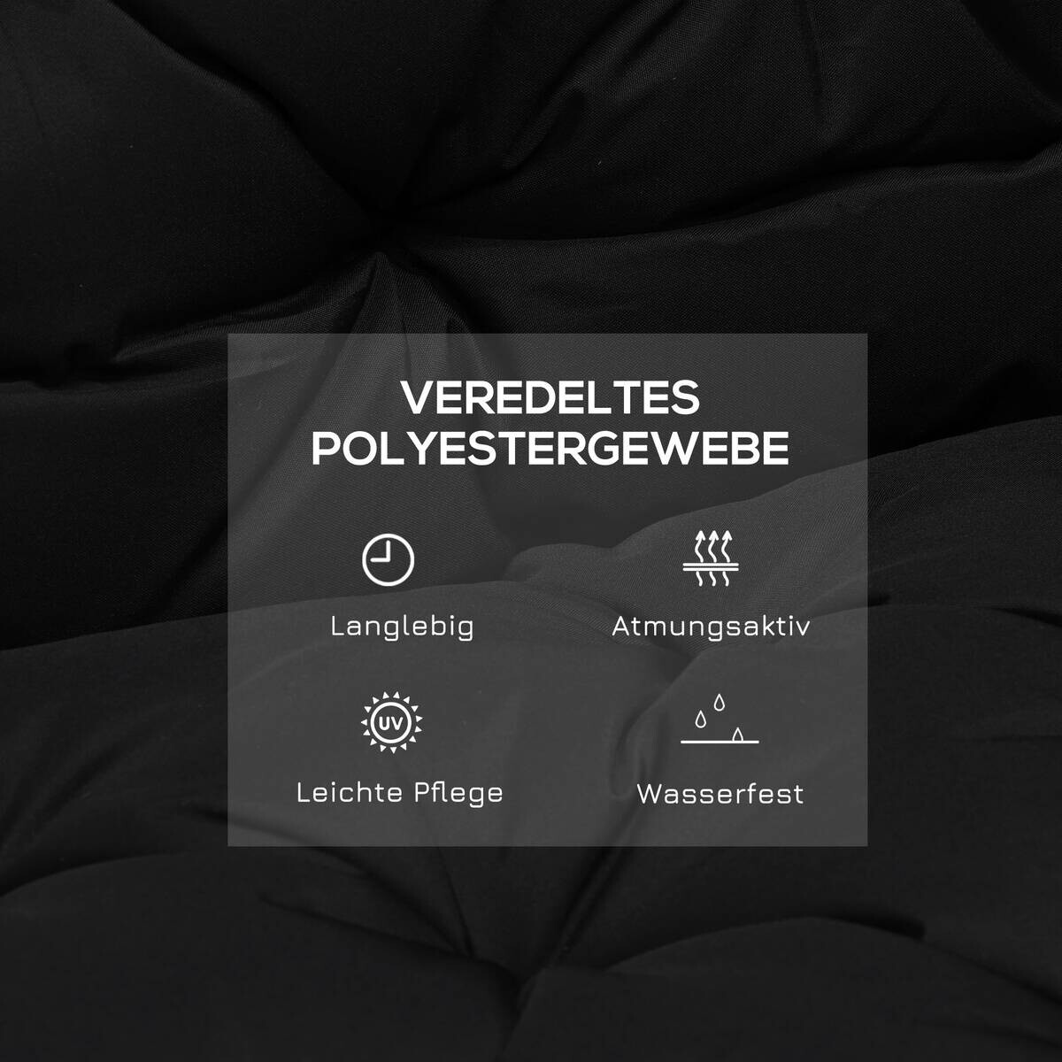 Outsunny Bankauflage schwarz Schaumstoff B/H/L: ca. 98x8x100 cm