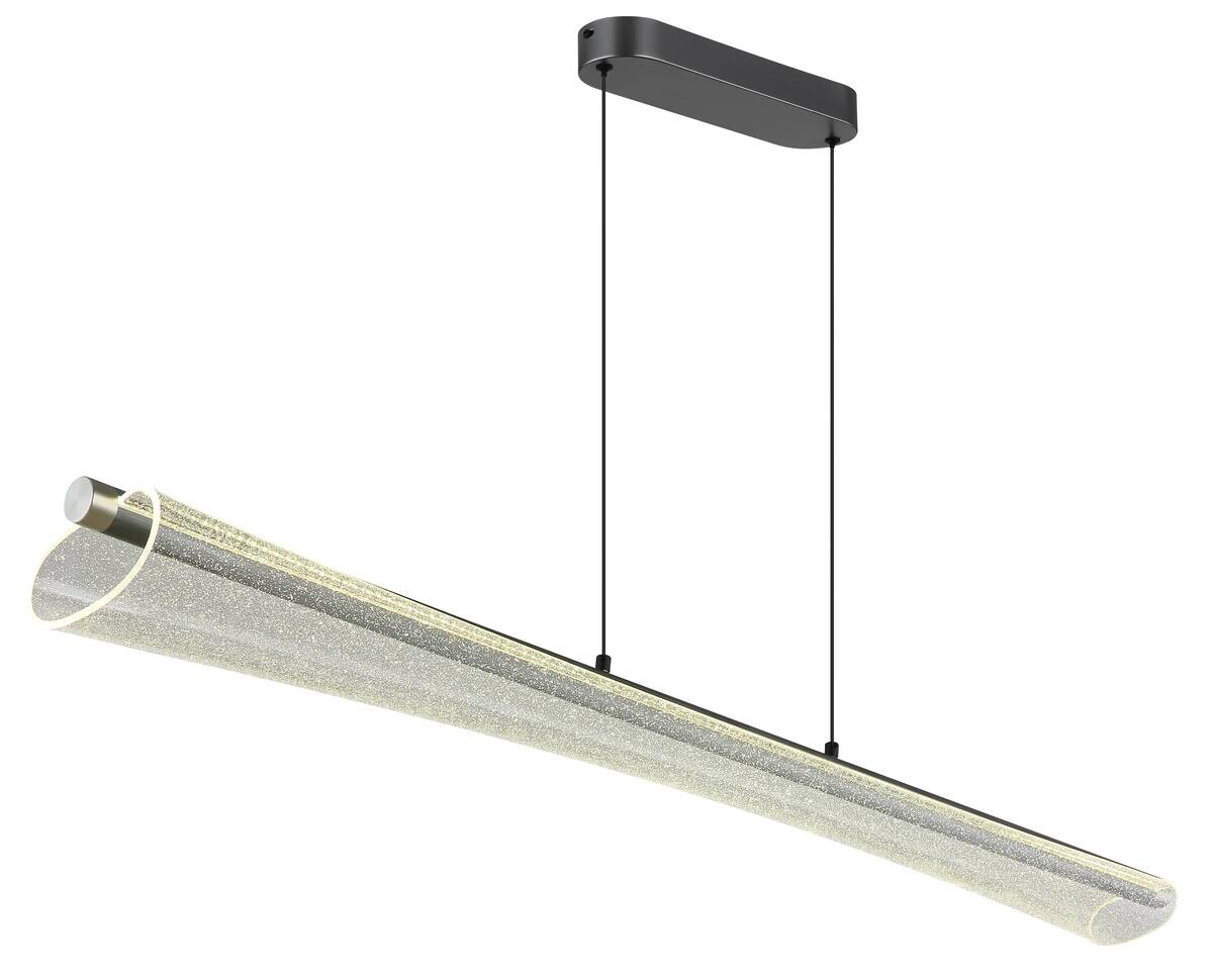 GLOBO Pendelleuchte klar anthrazit nickel matt Metall Acryl B/H/L: ca. 13,5x120x121 cm 1.0 Brennstellen