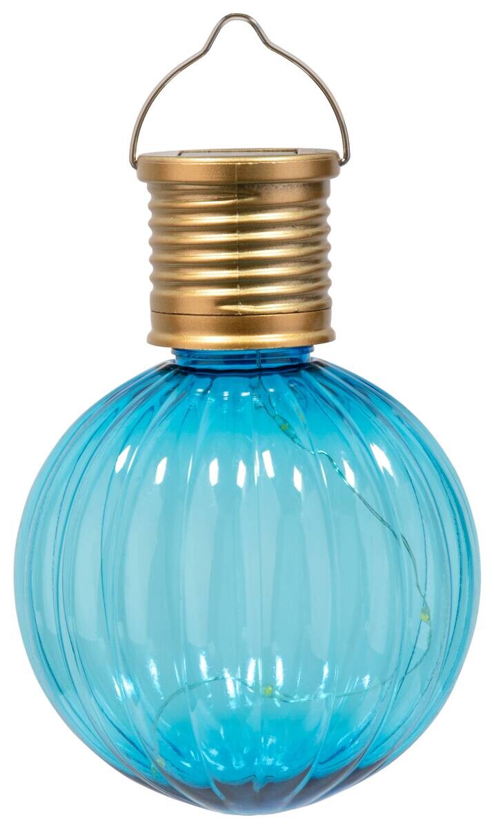 Solarleuchte blau Kunststoff H/D: ca. 13,5x8,5 cm