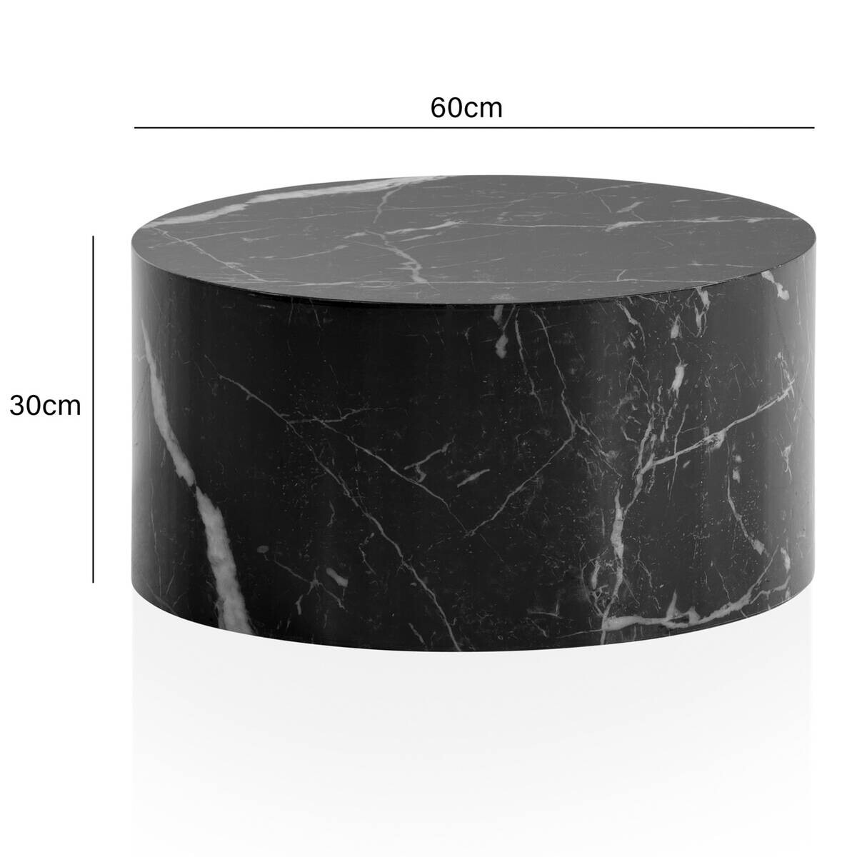 Wohnling Couchtisch schwarz Marmor B/H/T: ca. 60x30x60 cm